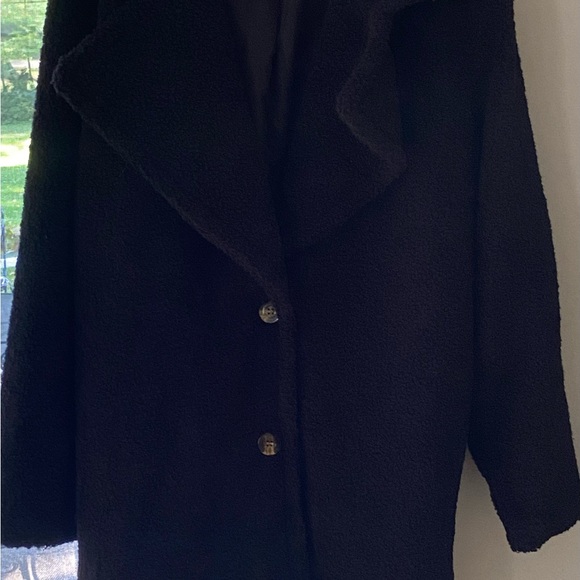 SHEIN Lapel Neck Double Button Teddy Coat - Picture 2 of 6